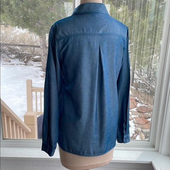 Indigo Rose Women's Blue Button Down Long Sleeve Shirt, Size M - Picture 4 of 7